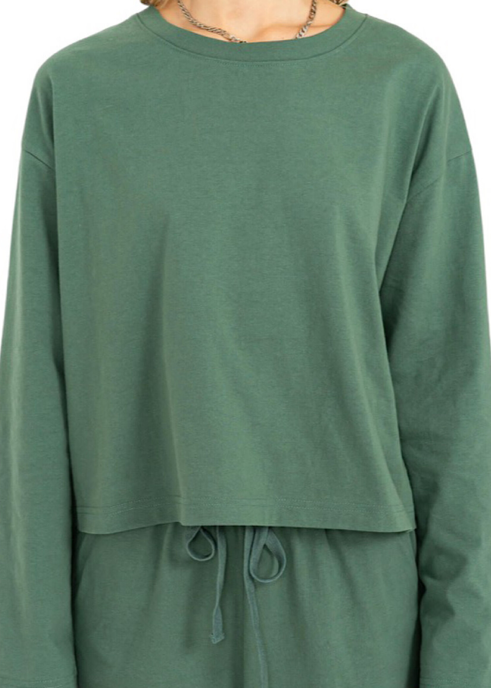 Green Wide Long Sleeve T-Shirt