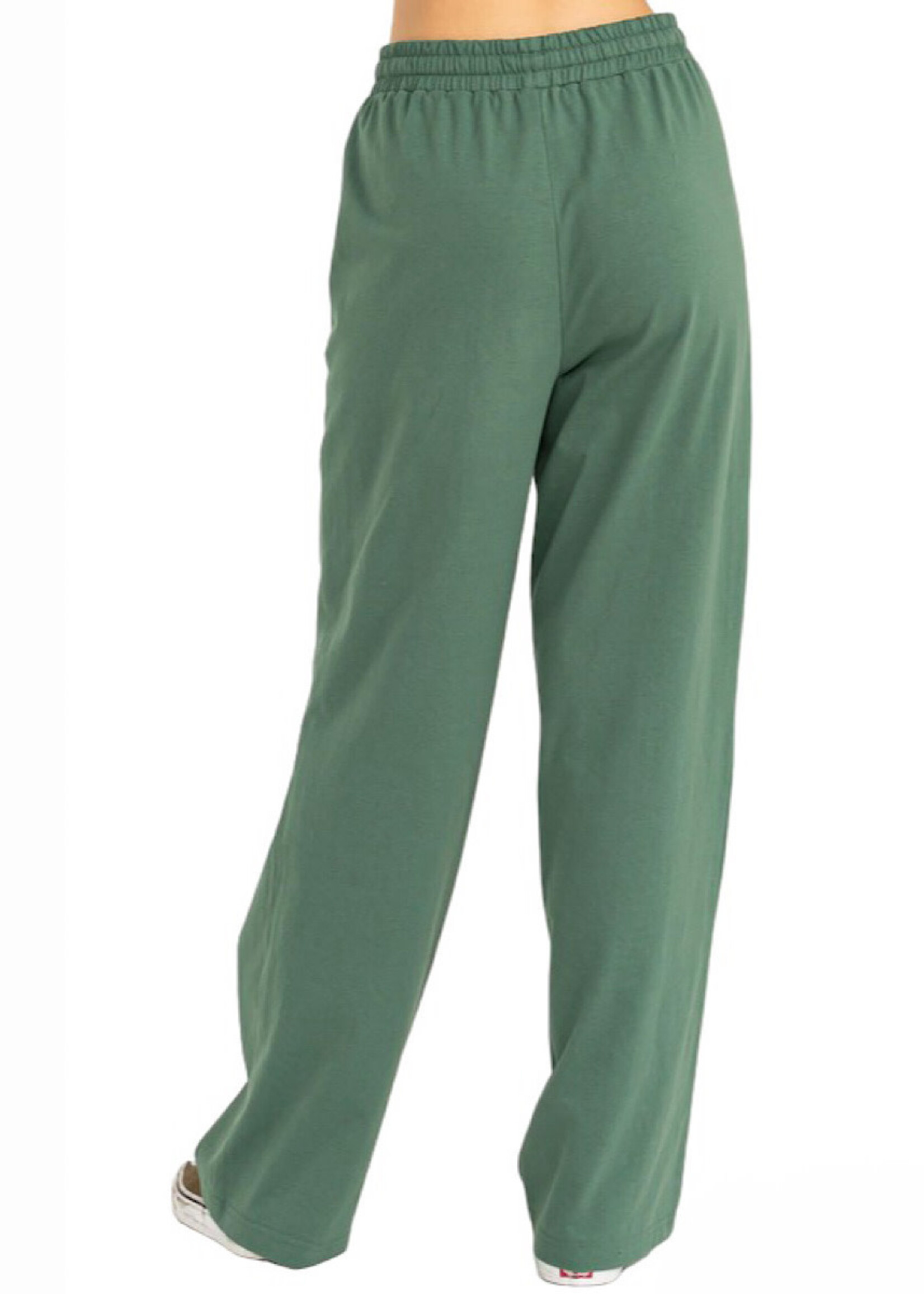 Green High Waist Drawstring Pants