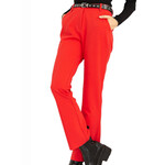 Red High Waisted Cropped Flare Pants