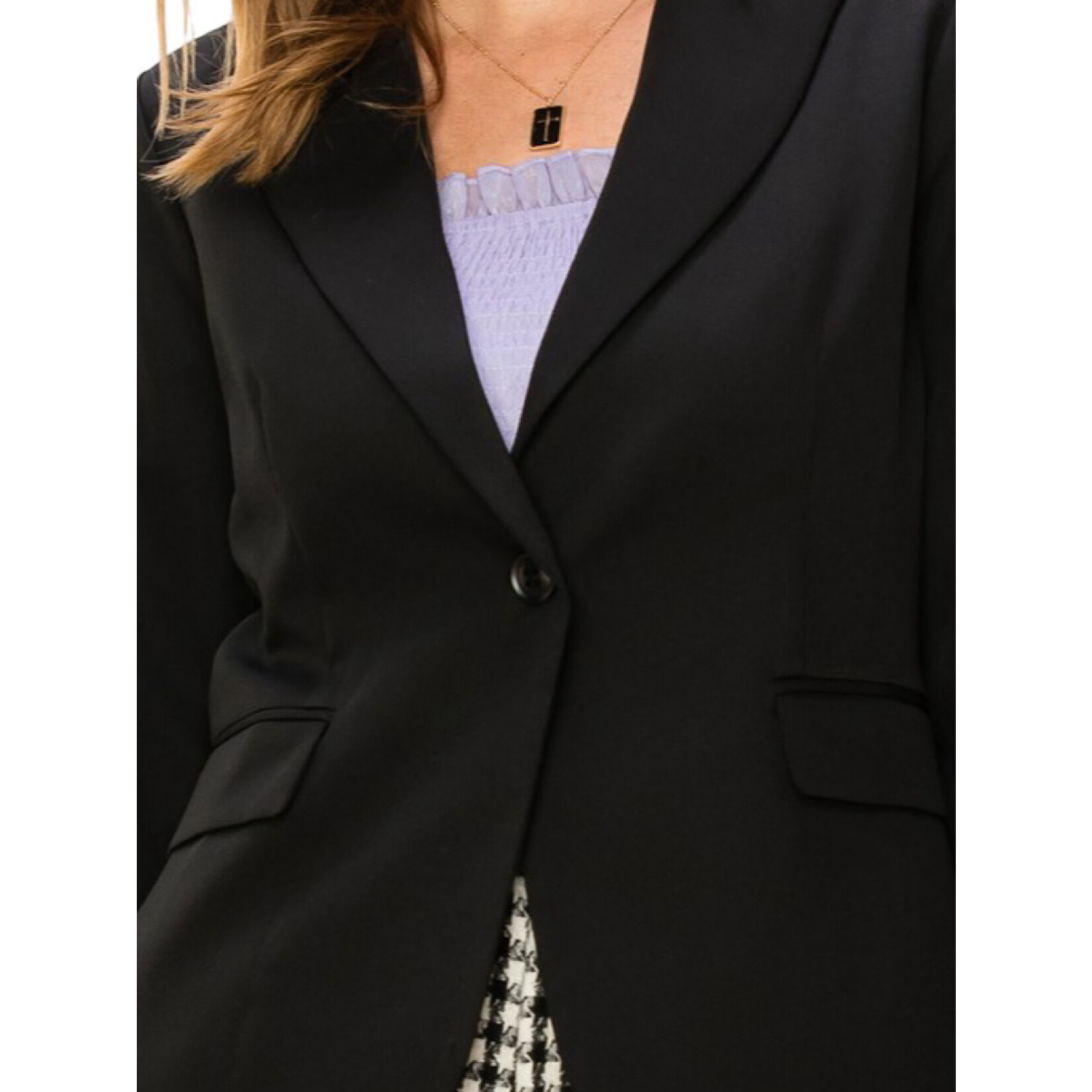 Black Single Button Blazer