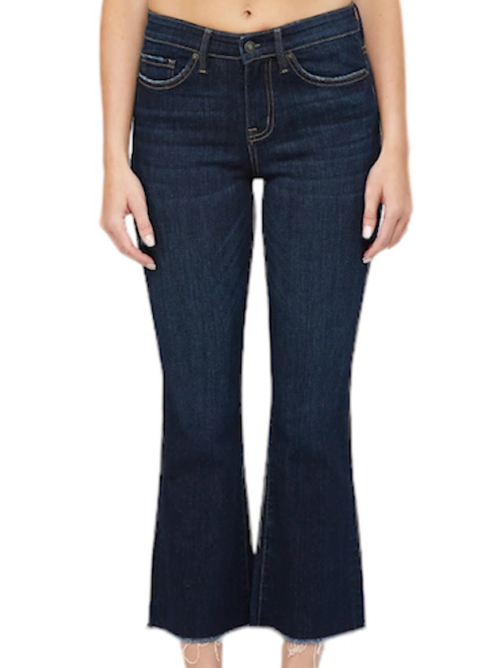 Mica Denim MICA MDP-B653DK Dark Blue Mid Rise Bootcut Crop