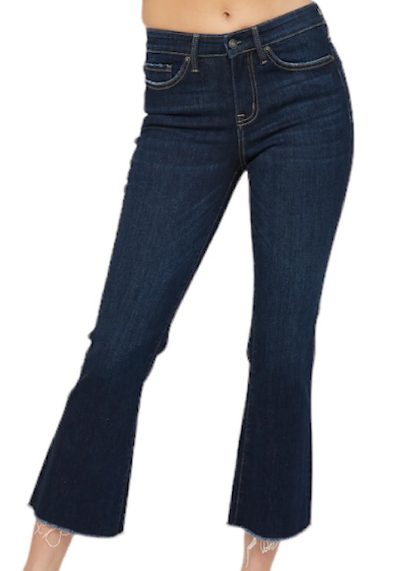 Mica Denim MICA MDP-B653DK Dark Blue Mid Rise Bootcut Crop