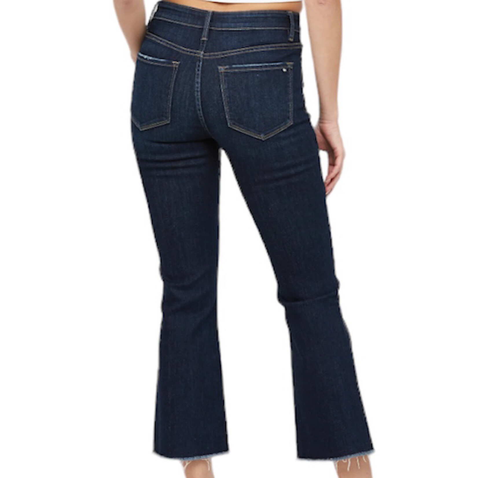 Mica Denim MICA MDP-B653DK Dark Blue Mid Rise Bootcut Crop