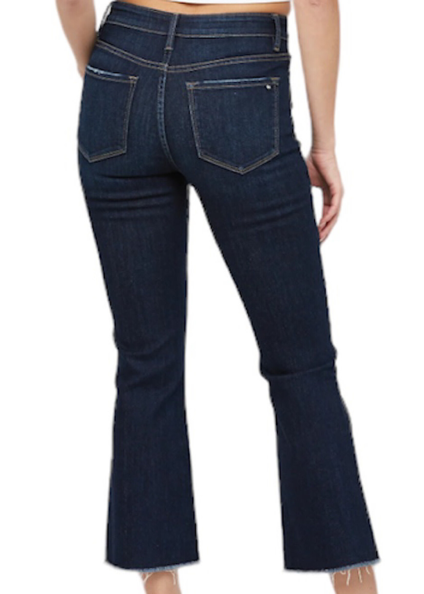 Mica Denim MICA MDP-B653DK Dark Blue Mid Rise Bootcut Crop