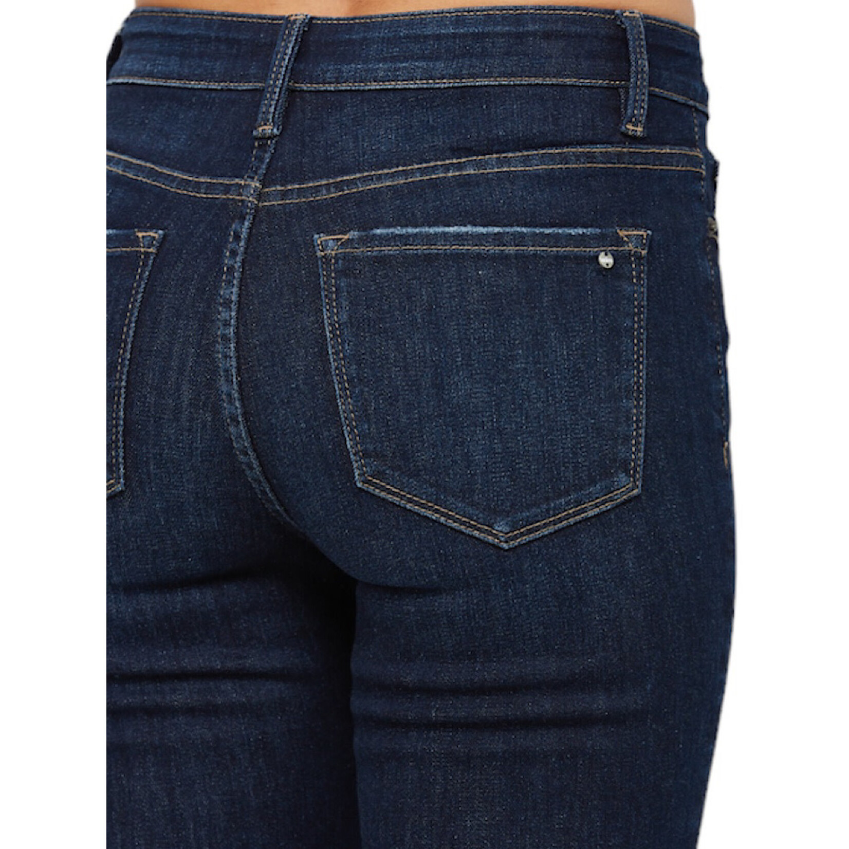 Mica Denim MICA MDP-B653DK Dark Blue Mid Rise Bootcut Crop