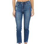 Mica Denim MICA MDP-T1280M Steel Blue Super High Rise Straight Leg W/ Step Hem