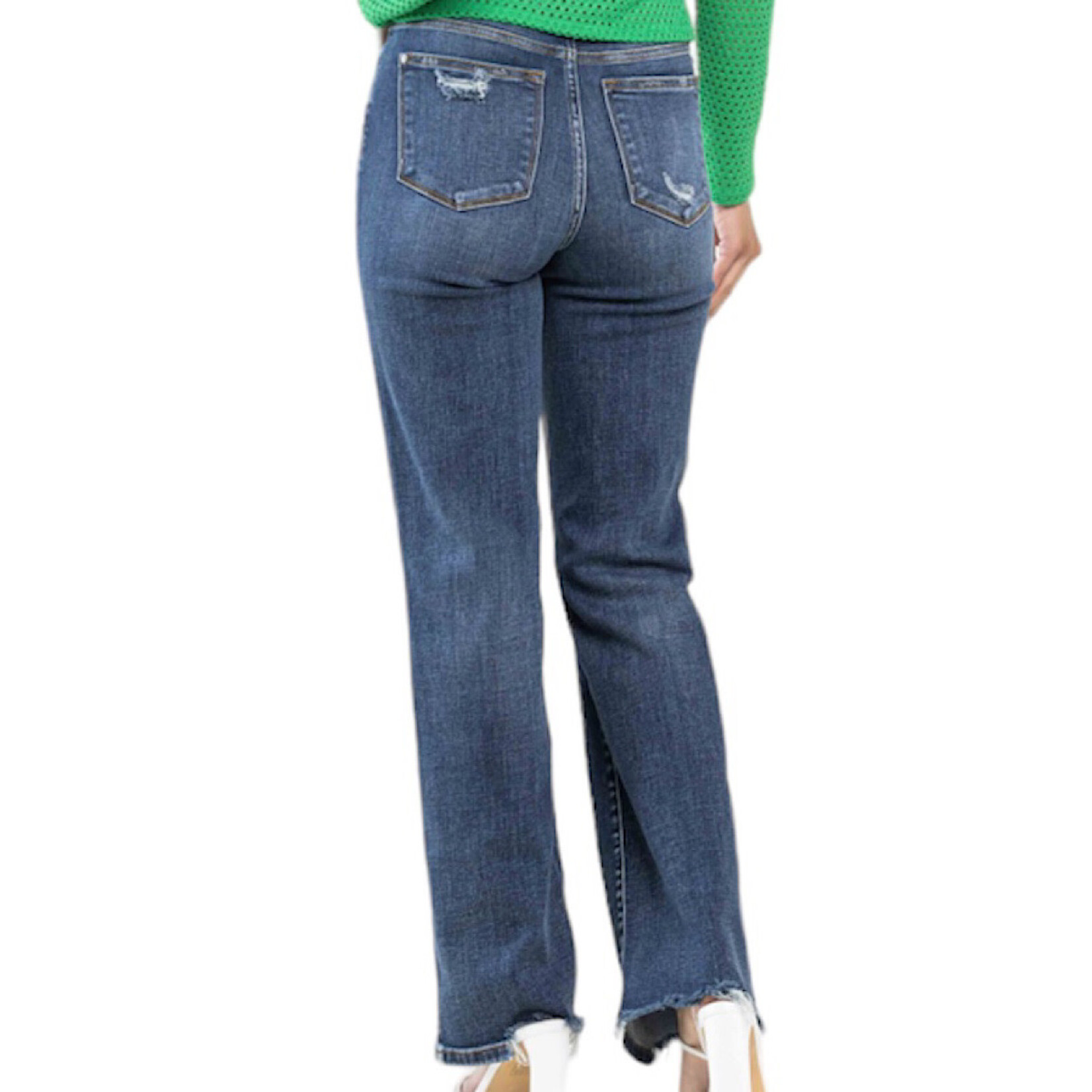 Judy Blue Judy Blue JB82592 Dark High Waist 90's Knee Destroy Straight