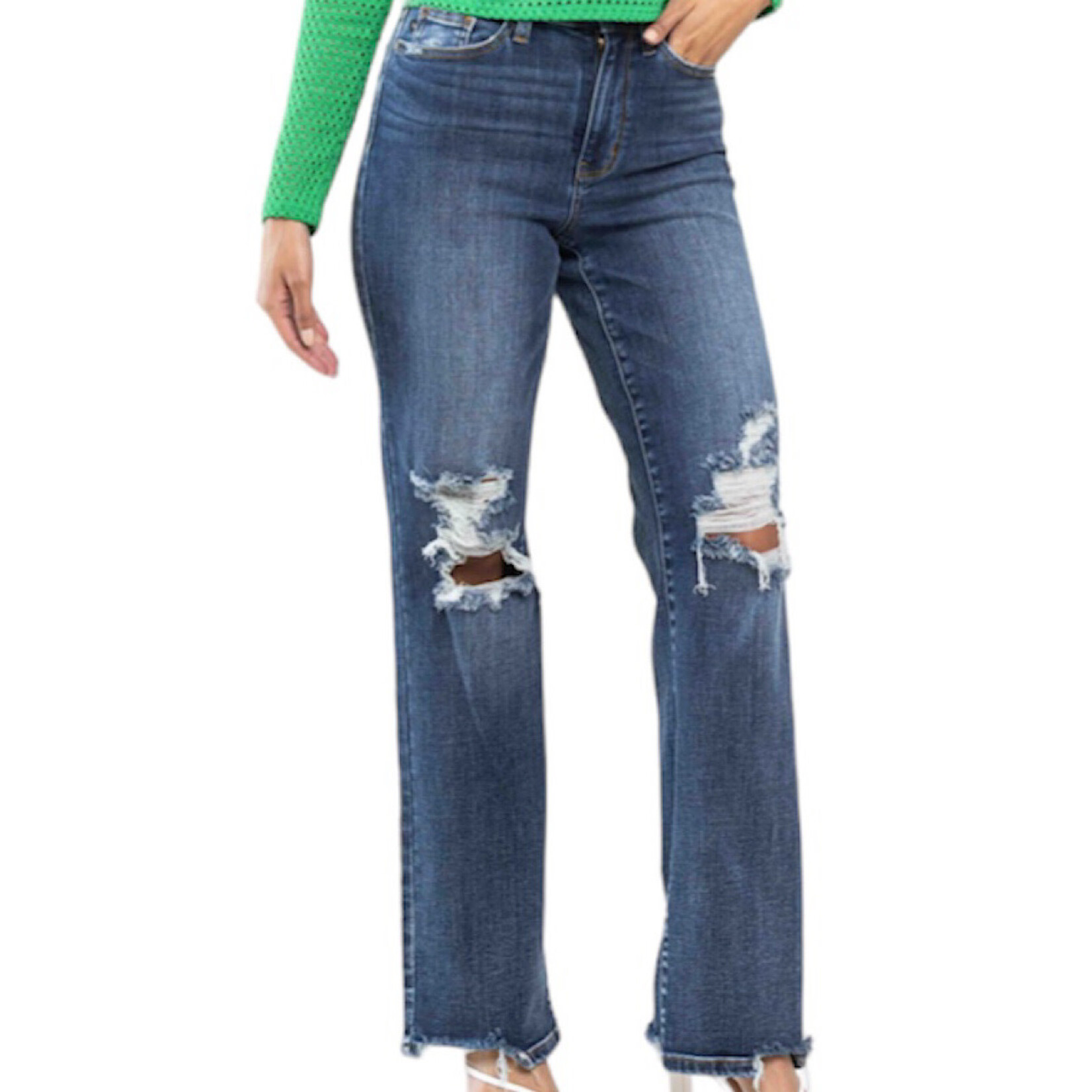 ★ ★ Women's 90s Straight Fit Dark Blue Denim J2 90s Straight Jeans | Calvin Klein