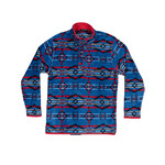 Southern Marsh Harbuck Fleece Pullover-1/4 Zip Navy & Red