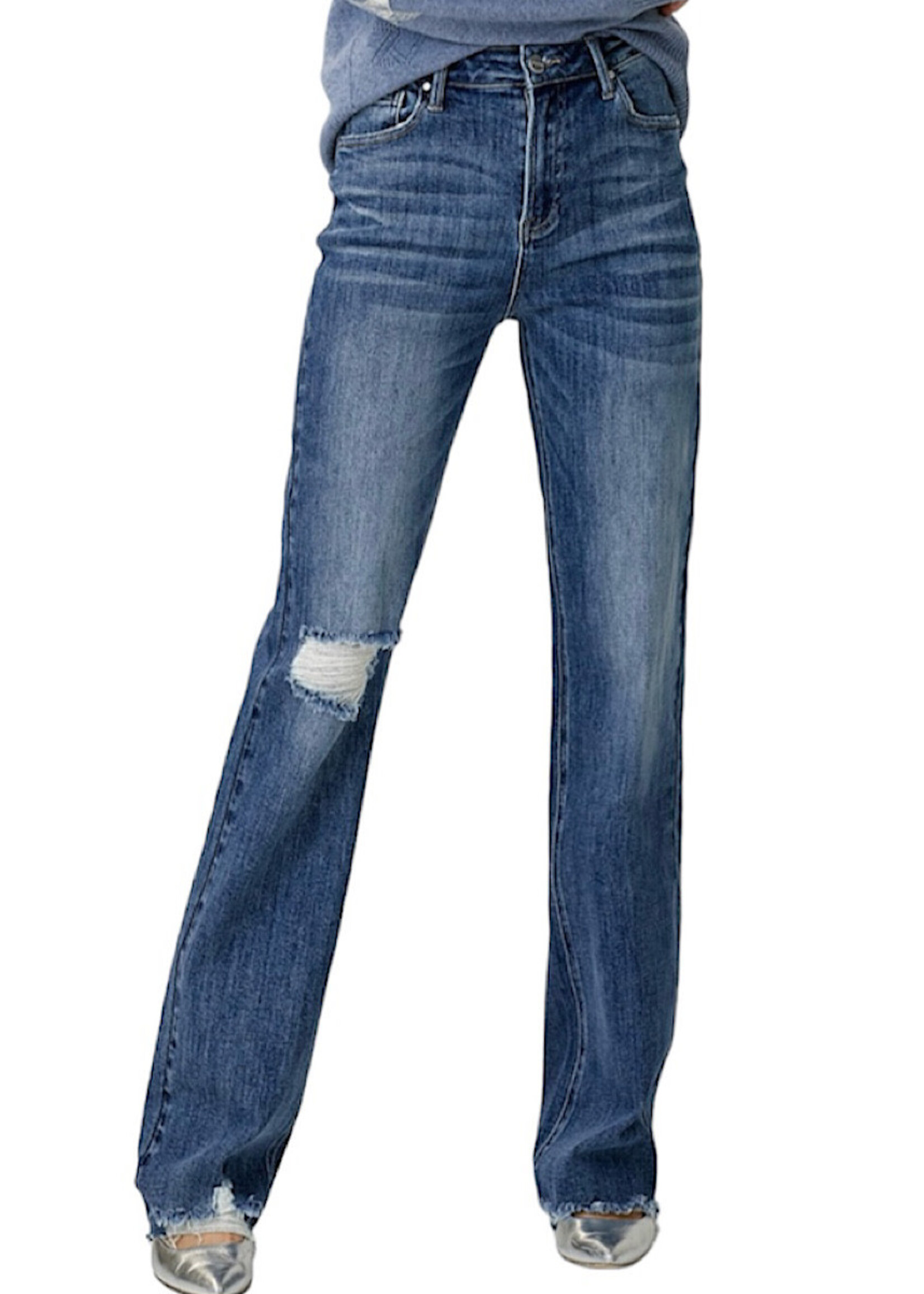 RISEN RDP5132 Dark High Rise Long Inseam Straight Jeans - Main Street  Boutique