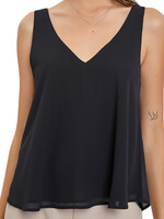 Black Chiffon Flowy Tank