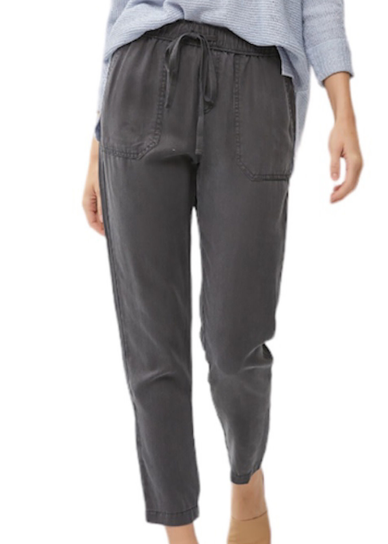 Charcoal Tencel Tapered Pants