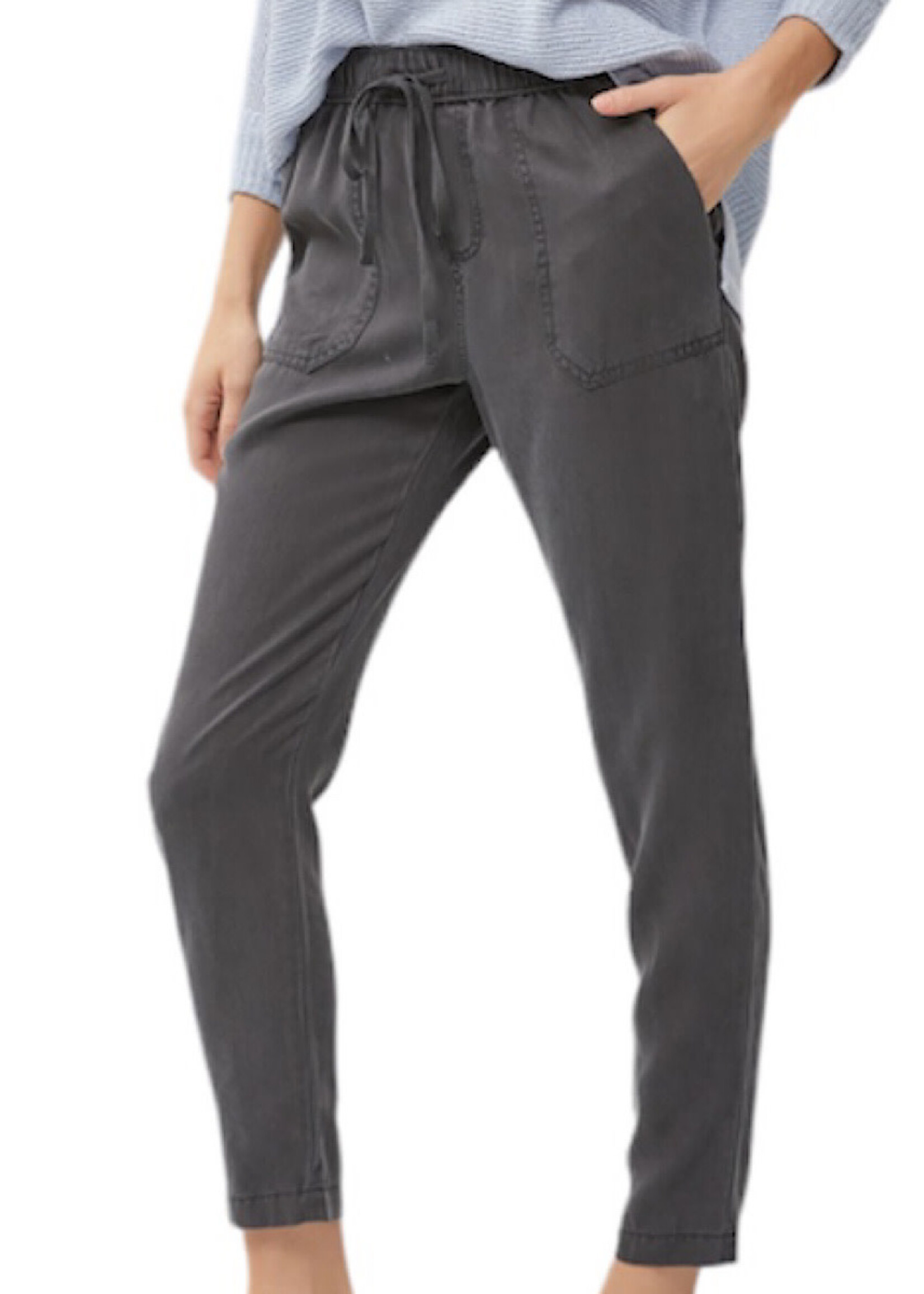Charcoal Tencel Tapered Pants
