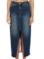 Mica Denim MICA MDP-K3003 Rafferty Midi with Front Slit Skirt