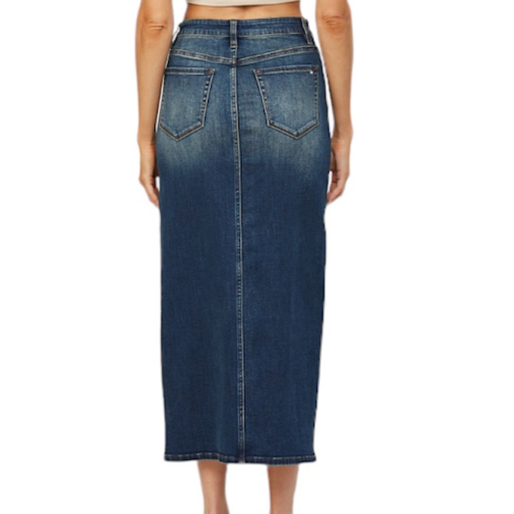 Mica Denim MICA MDP-K3003 Rafferty Midi with Front Slit Skirt