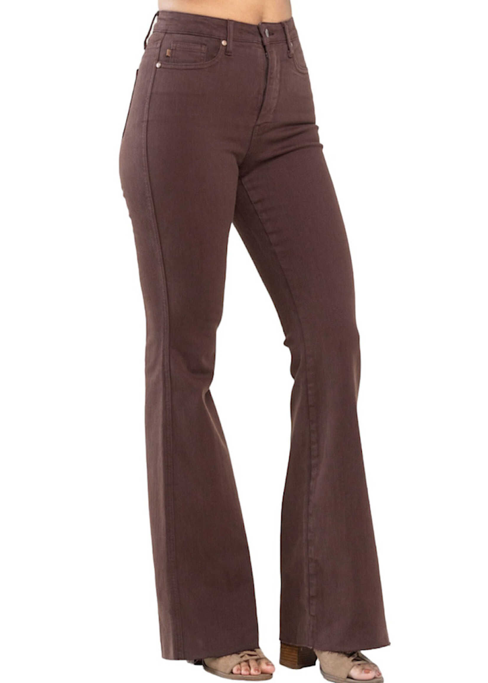 Judy Blue Judy Blue JB88803 Espresso High Waist Tummy Control Garment Dyed Flare