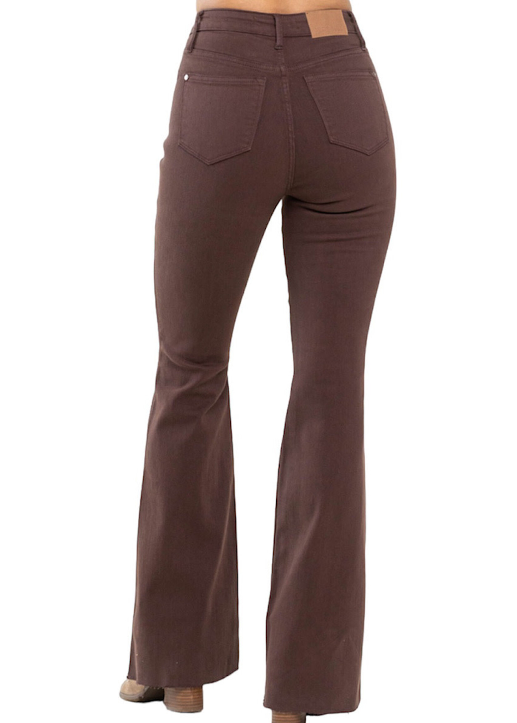 Judy Blue Judy Blue JB88803 Espresso High Waist Tummy Control Garment Dyed Flare