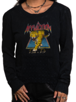 Affliction Affliction Leopard Rock L/S Fleece -Black Lava Wash