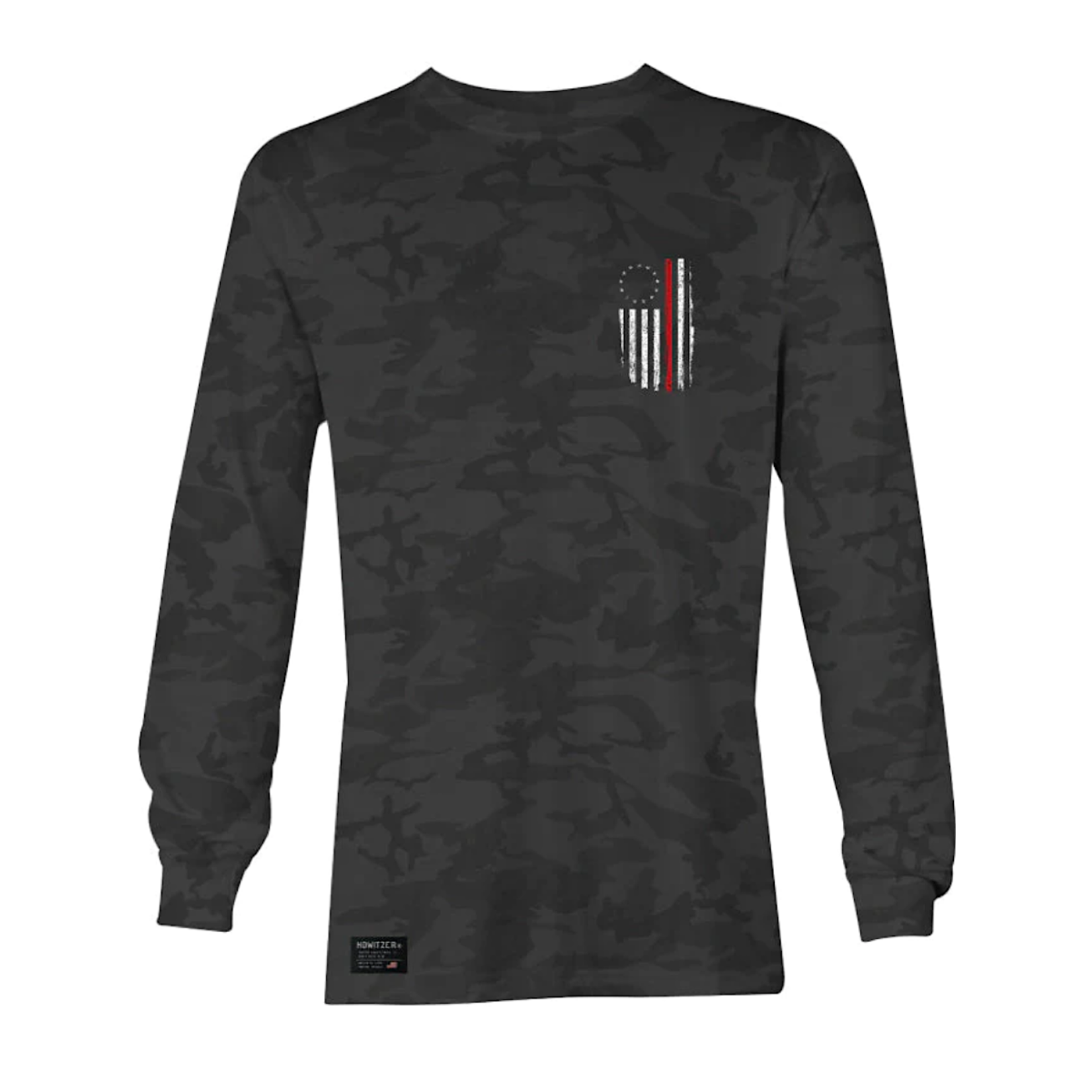 Support The Red L/S Tee-Black Camo