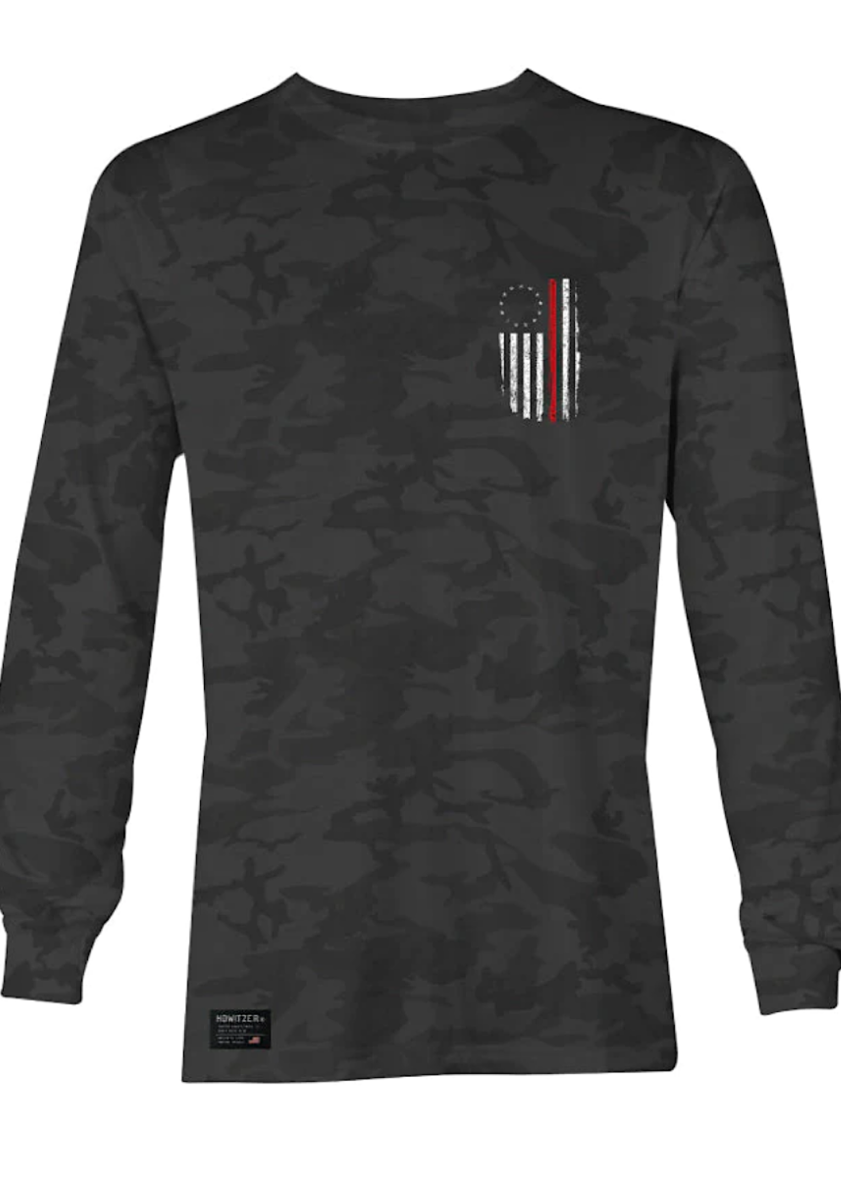 Howitzer Support The Red L/S Tee-Black Camo