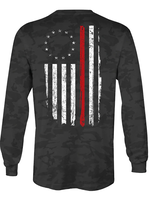 Support The Red L/S Tee-Black Camo