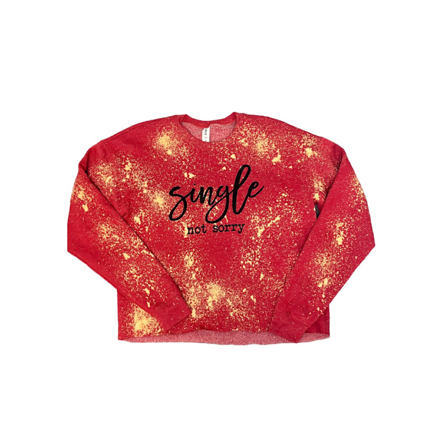 Red Splatter Single Not Sorry Valentine's Day Cropped Sweatshirt