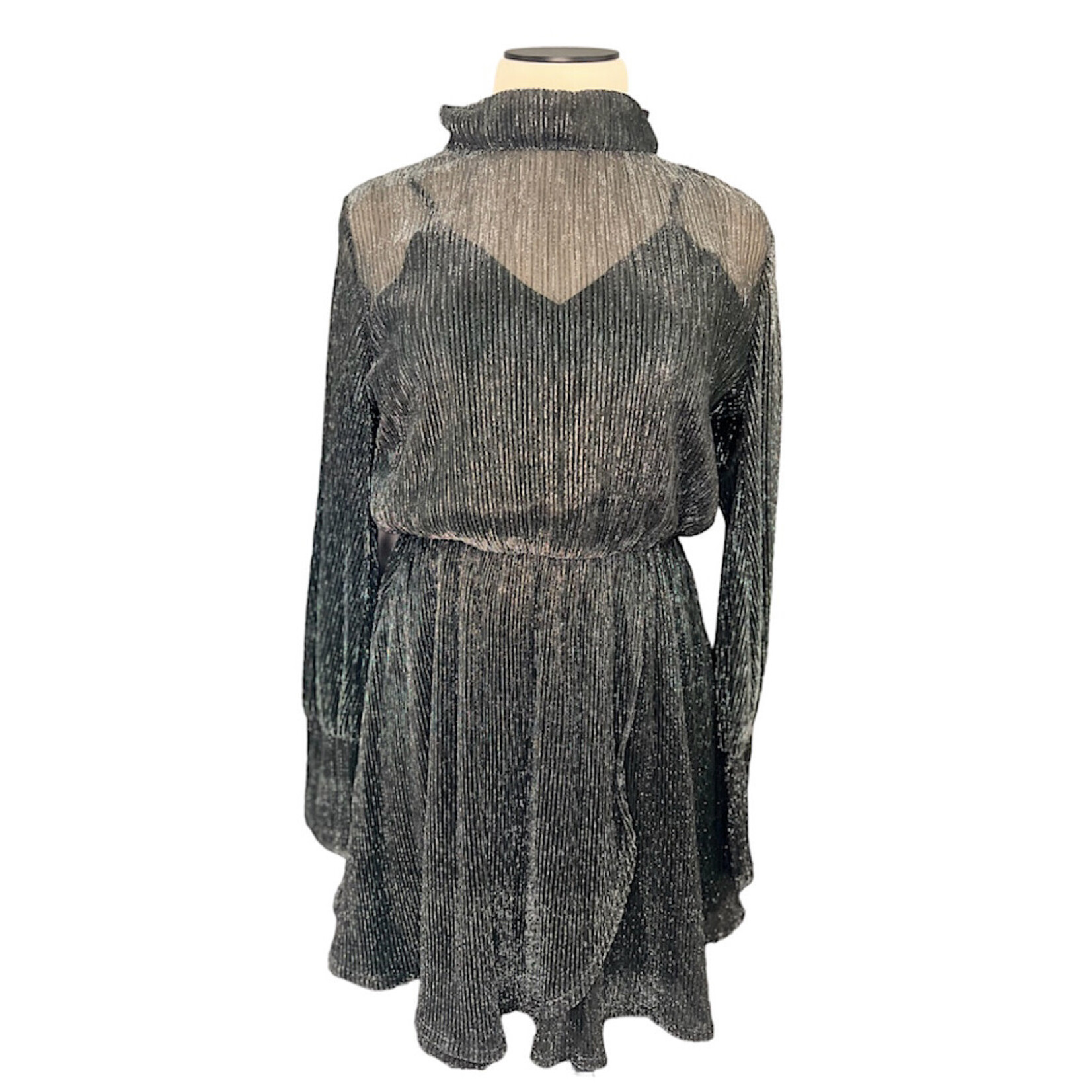 Silver Dress With Bow Tie