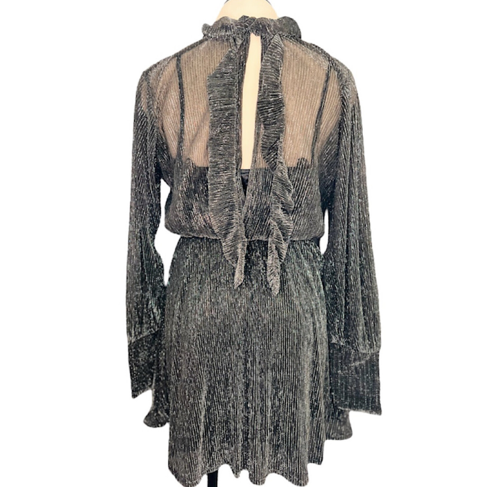 Silver Dress With Bow Tie