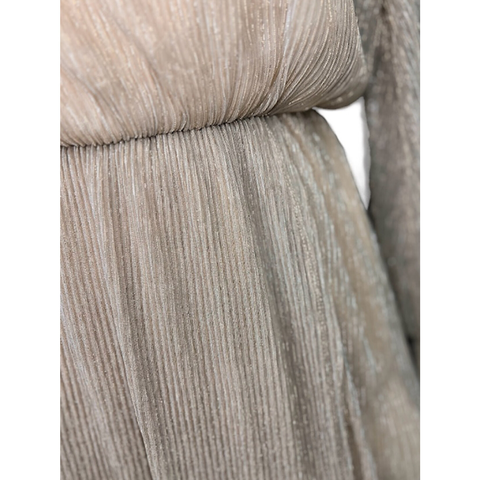 Taupe Dress With Bow Tie