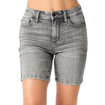 Judy Blue Judy Blue Grey Mid Rise Contrast Wash Bermuda Shorts JB150230