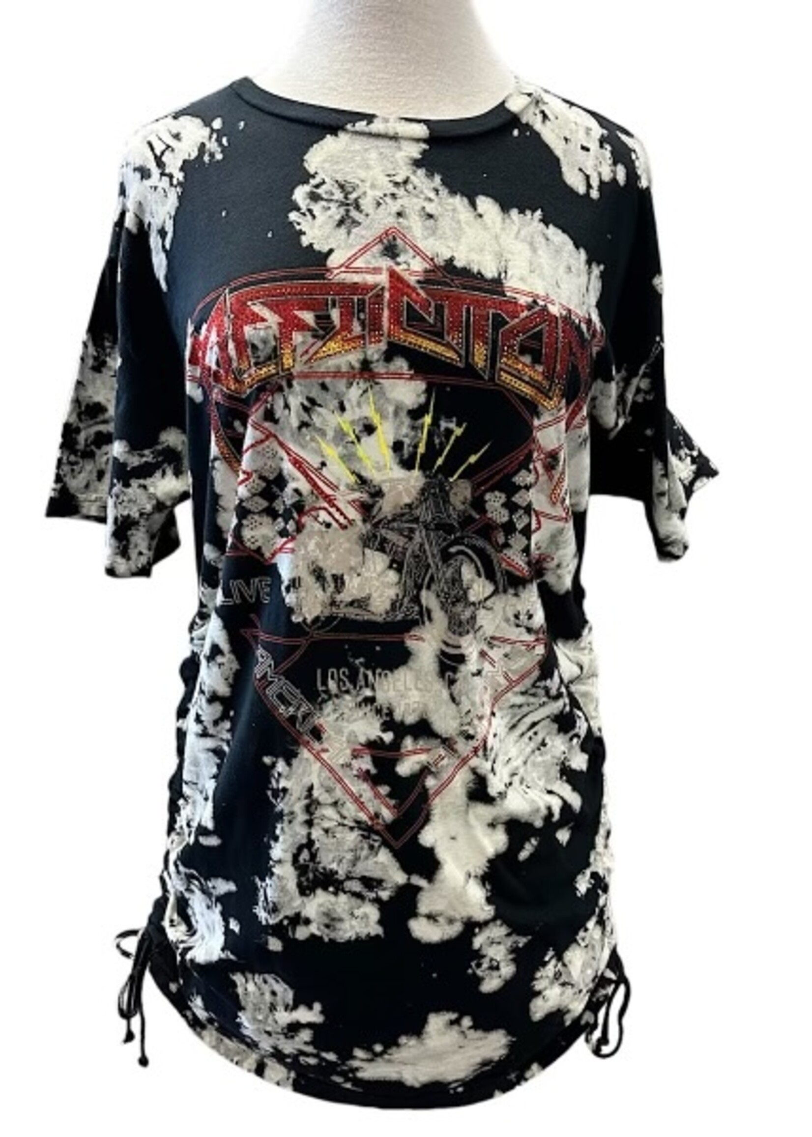 Affliction AC Moto Flag Short Sleeve Dress
