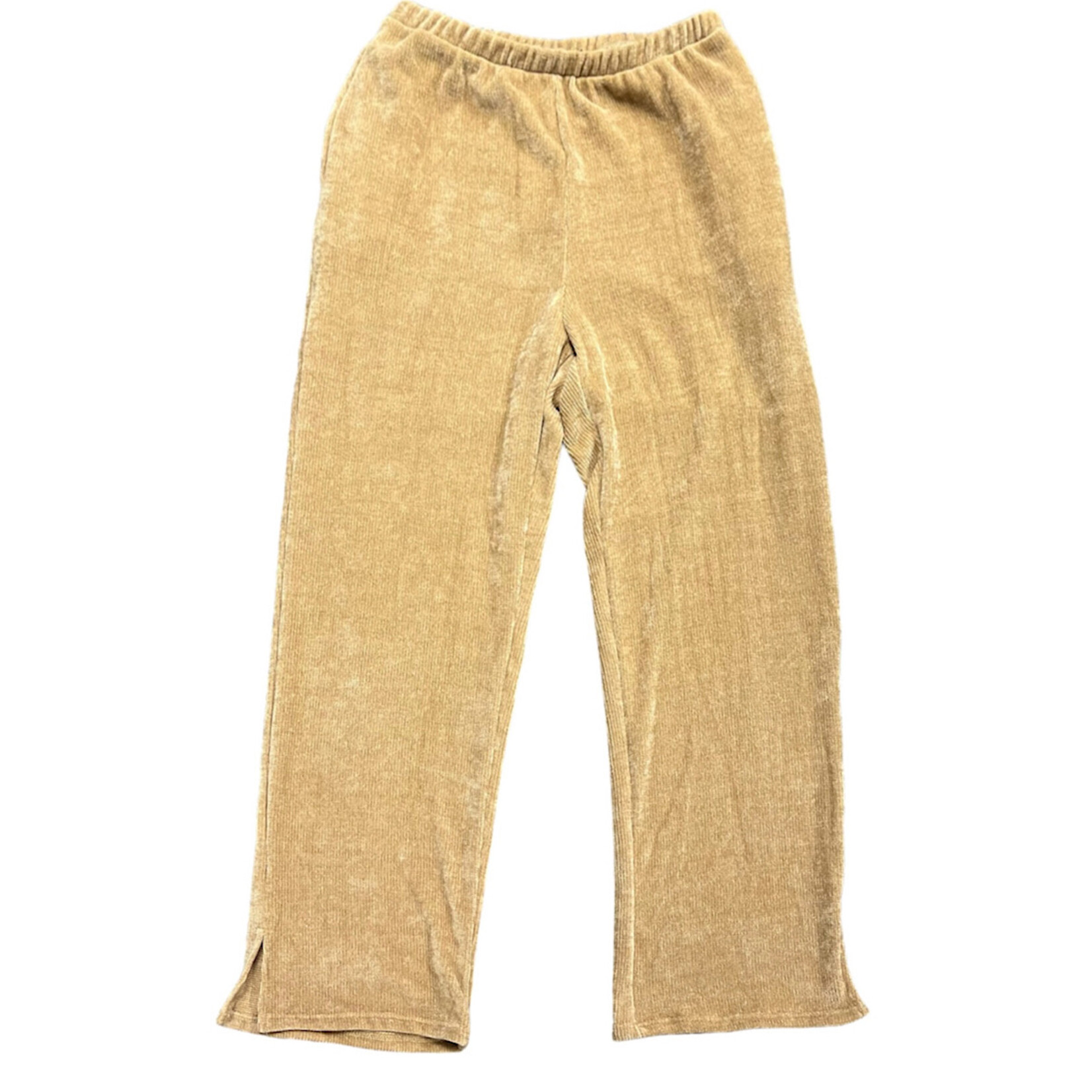 Taupe Elastic Waist Wide Leg Pants