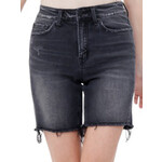 Mica Denim Mica Chinuri High Rise Stretch Midi Shorts MDP-H217BK