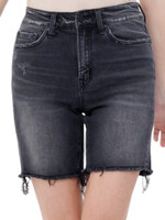 Mica Denim Mica Chinuri High Rise Stretch Midi Shorts MDP-H217BK