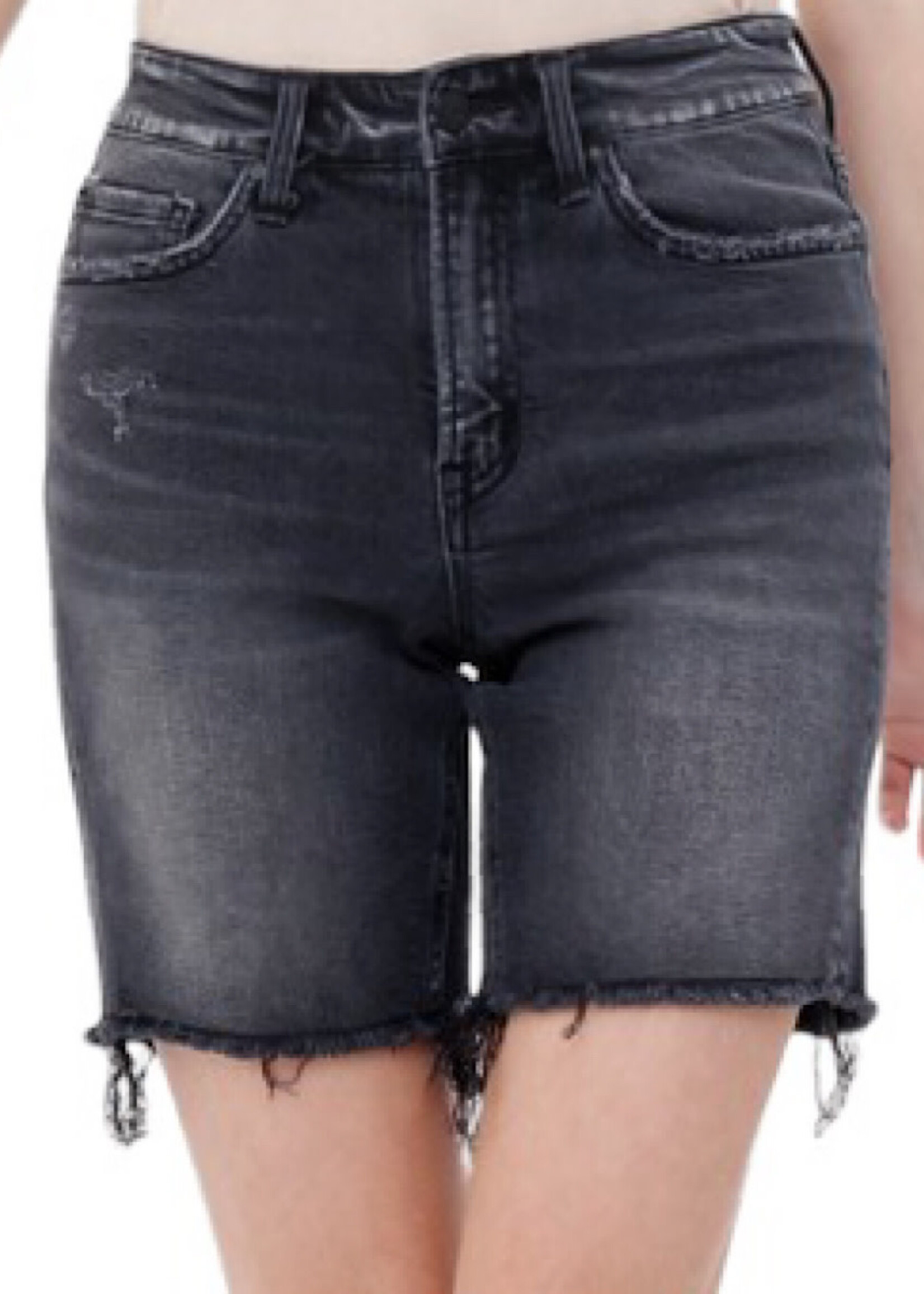 Mica Denim Mica Chinuri High Rise Stretch Midi Shorts MDP-H217BK