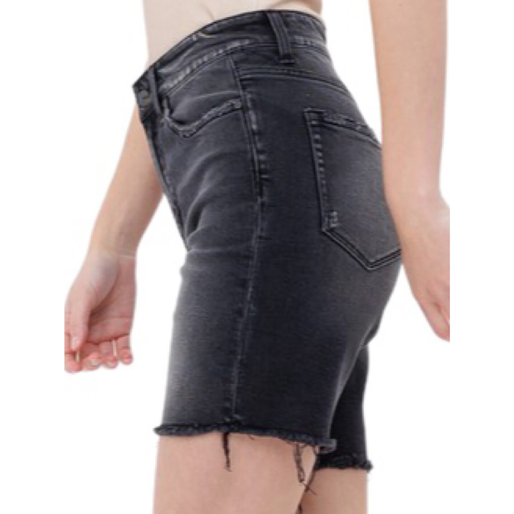Mica Denim Mica Chinuri High Rise Stretch Midi Shorts MDP-H217BK