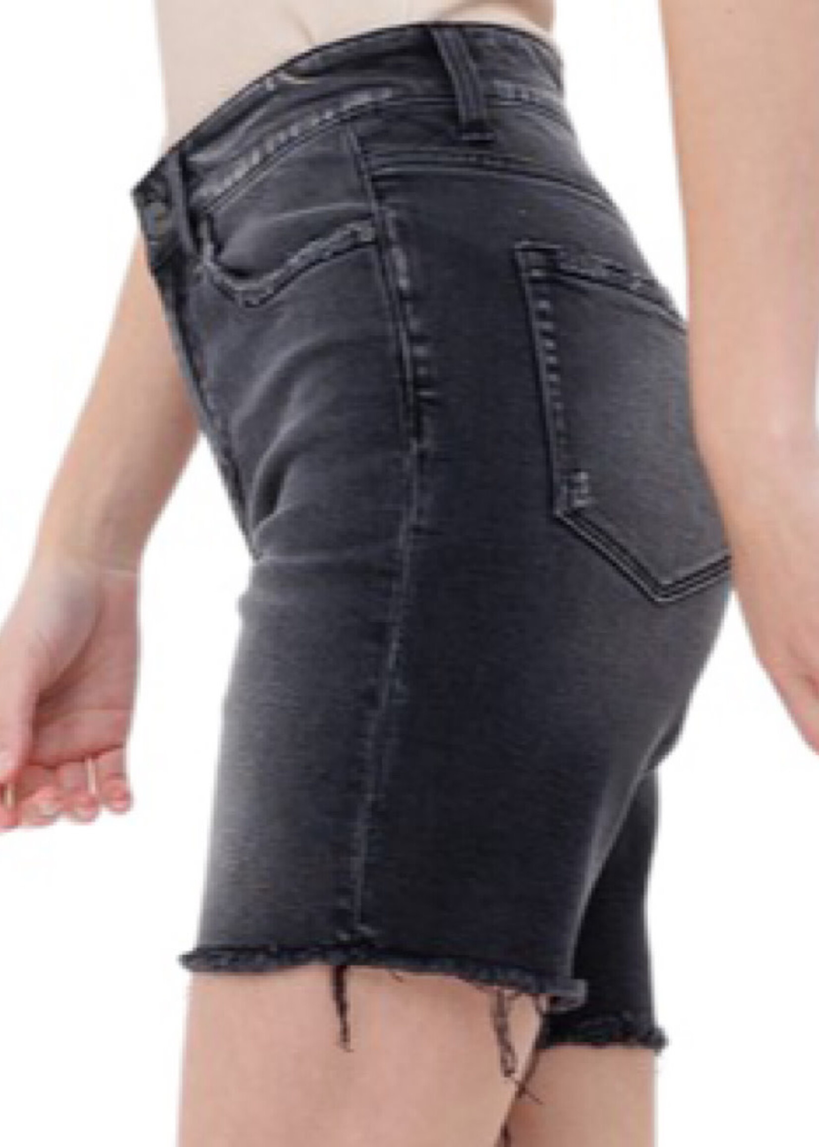 Mica Denim Mica Chinuri High Rise Stretch Midi Shorts MDP-H217BK