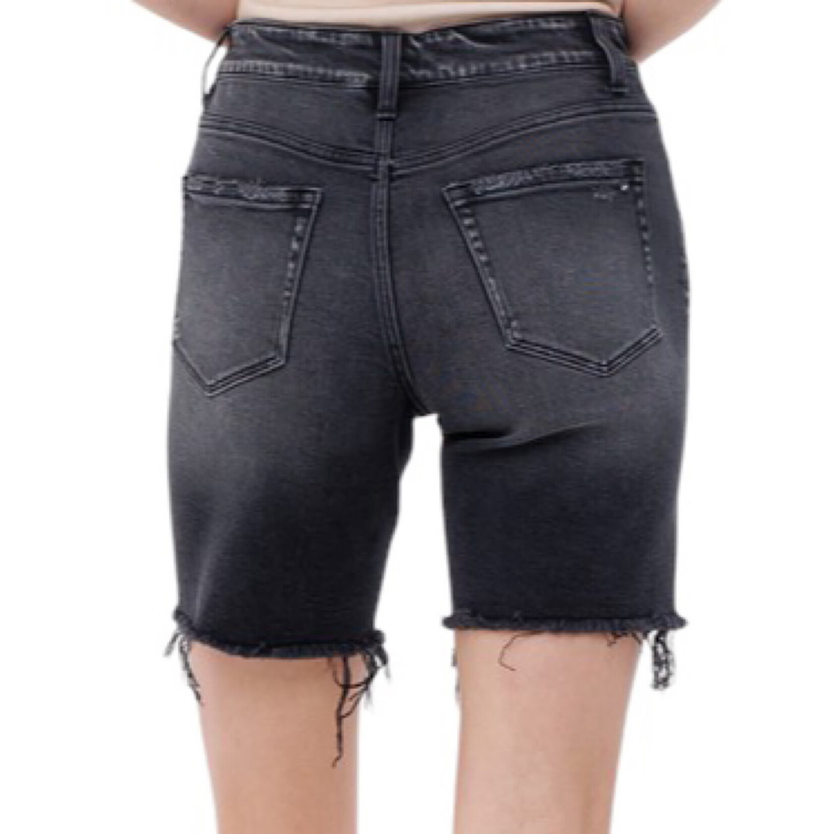 Mica Denim Mica Chinuri High Rise Stretch Midi Shorts MDP-H217BK