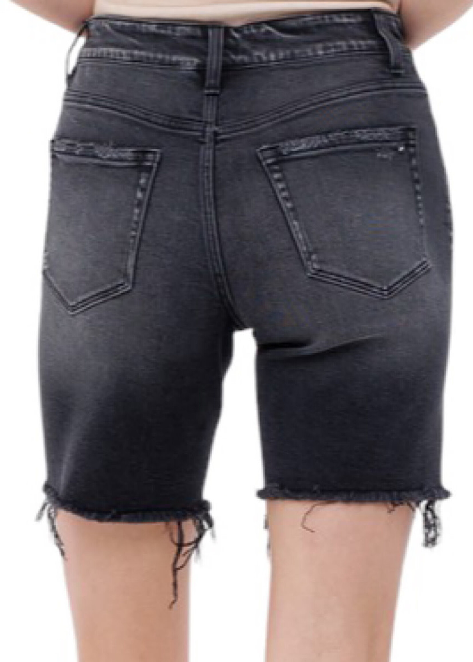 Mica Denim Mica Chinuri High Rise Stretch Midi Shorts MDP-H217BK