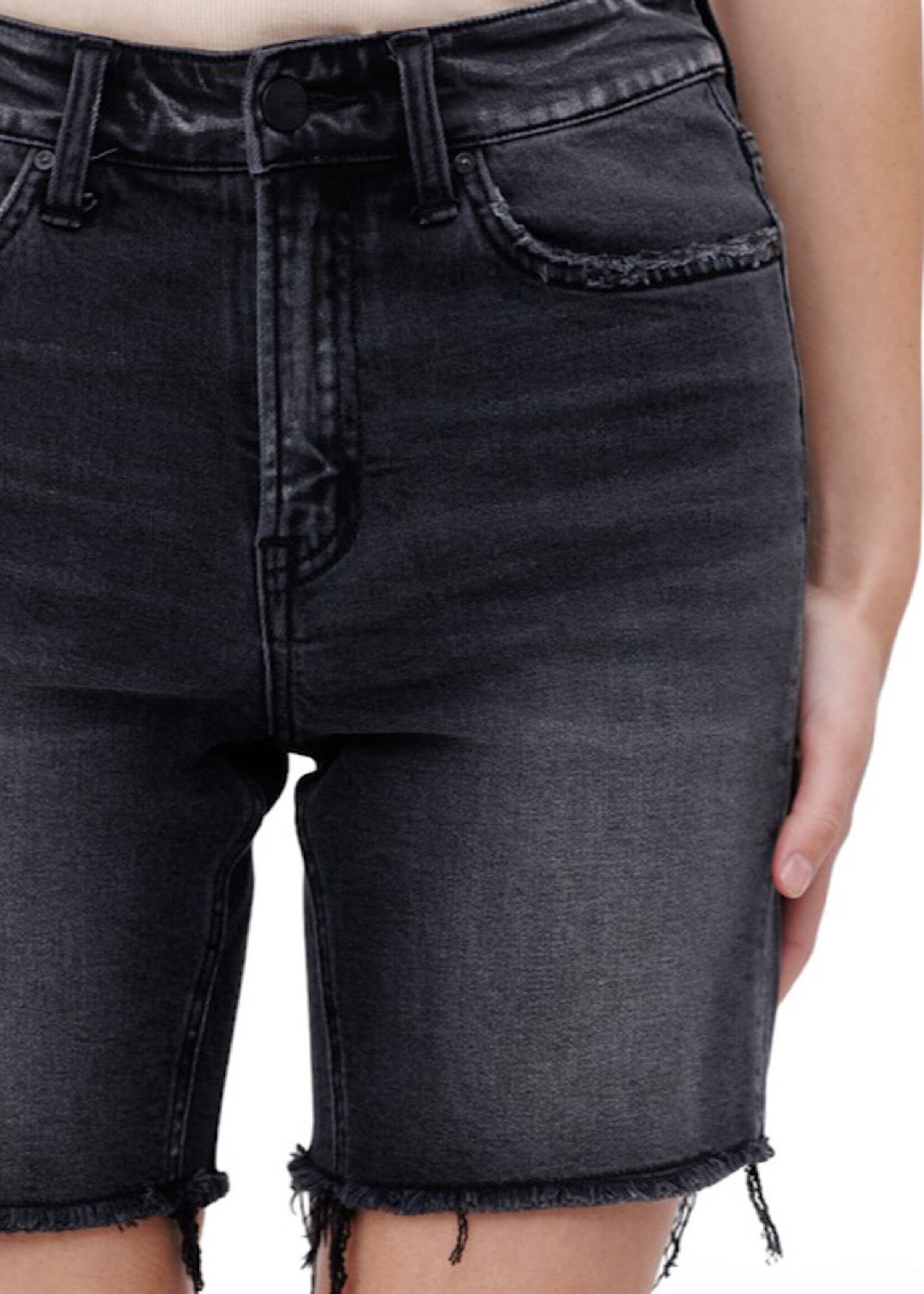 Mica Denim Mica Chinuri High Rise Stretch Midi Shorts MDP-H217BK