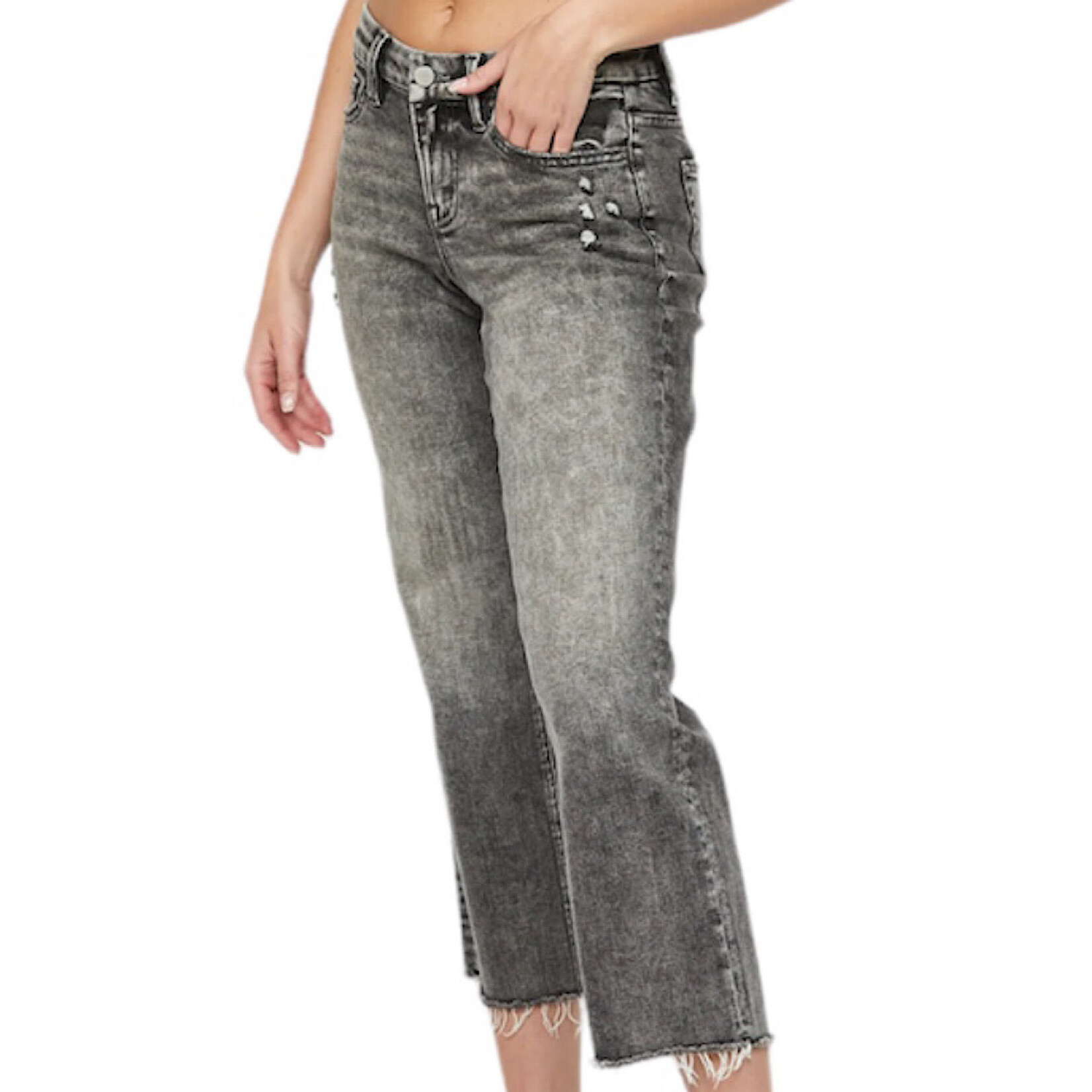 Mica Denim Mica Cloud Mid Rise Wide Straight Crop MDP-T650LG
