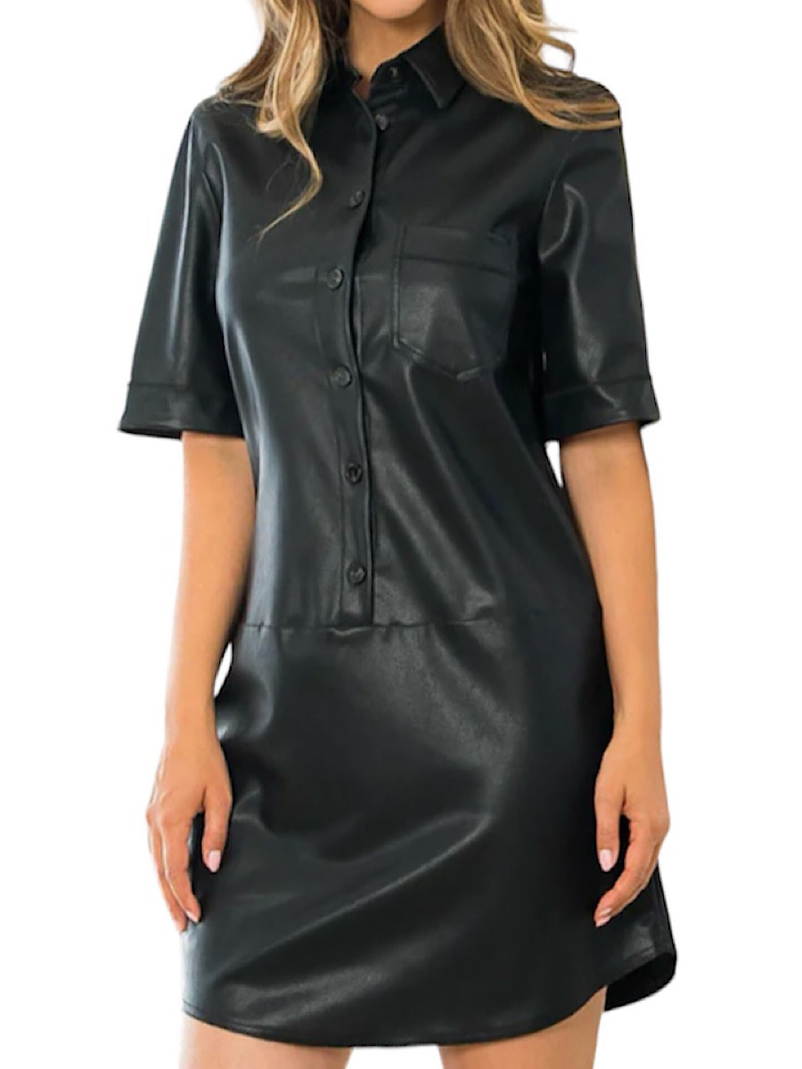 black vegan leather dress Vegan Leather Dress main image 1