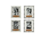 Wood 4x6 Plaid Frame with Leather Tag