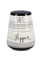 Ceramic Black and White Stacking Salt and Pepper Shakers