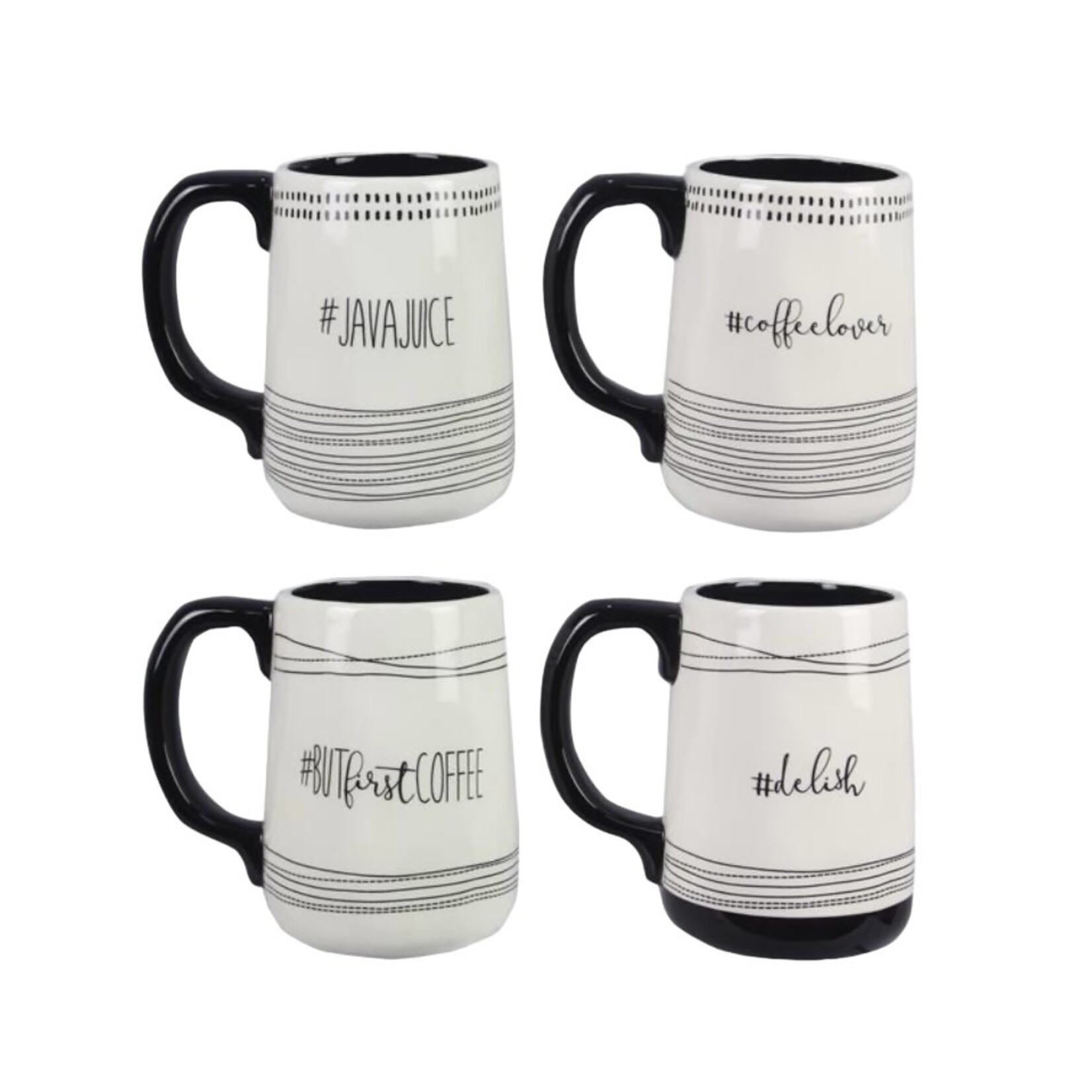 Ceramic Black and White Hashtag Mug