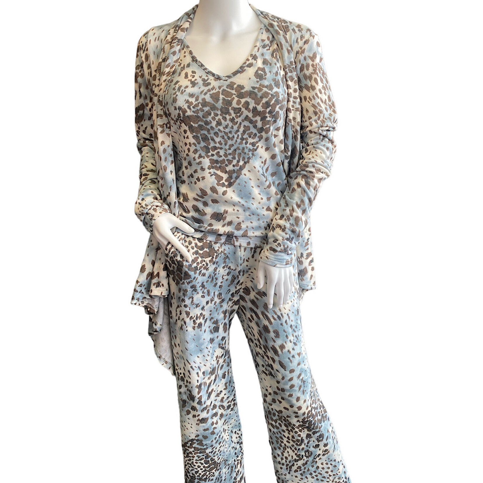 Vintage Blue Leopard Terry Tank Top