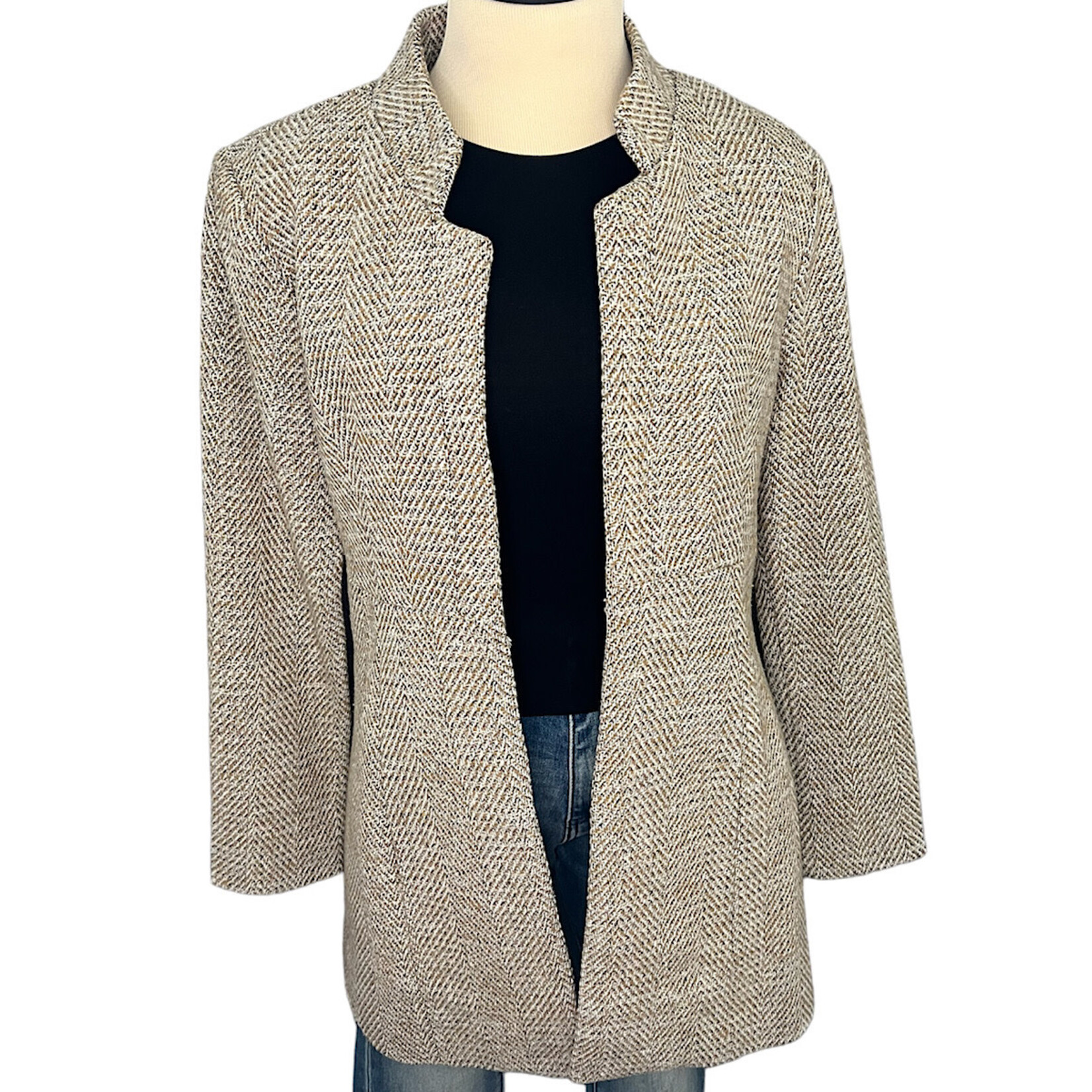 Latte Mix Open Front Jacket