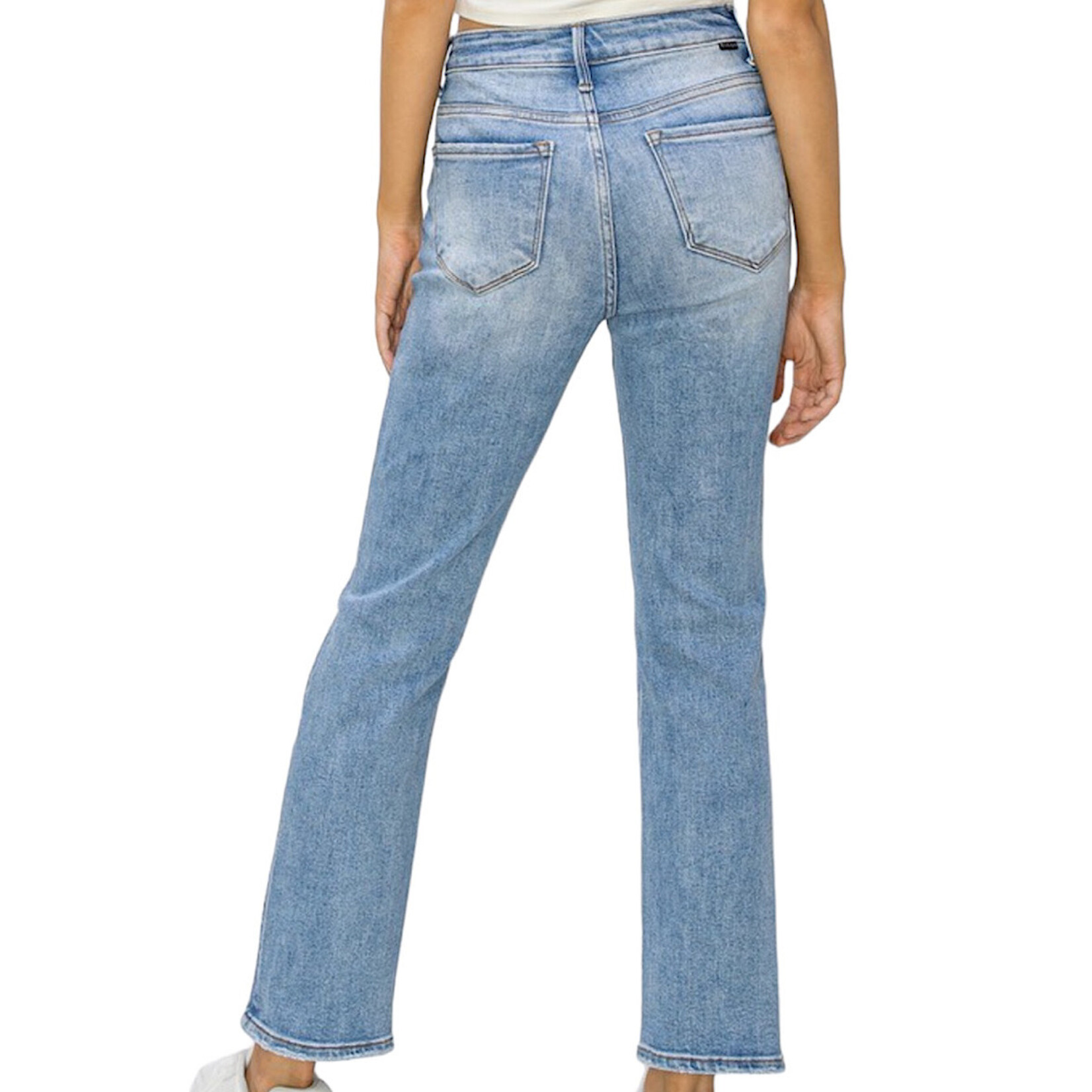 RISEN RDP5686 Medium High Rise Ankle Slim Straight Jeans