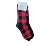 Z supply 2-Pack Checked Plush Socks Black