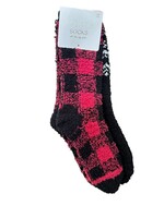 Z Lounge Z supply 2-Pack Checked Plush Socks Black